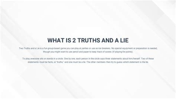 10 Stylish Two Truths And A Lie Ideas 2024