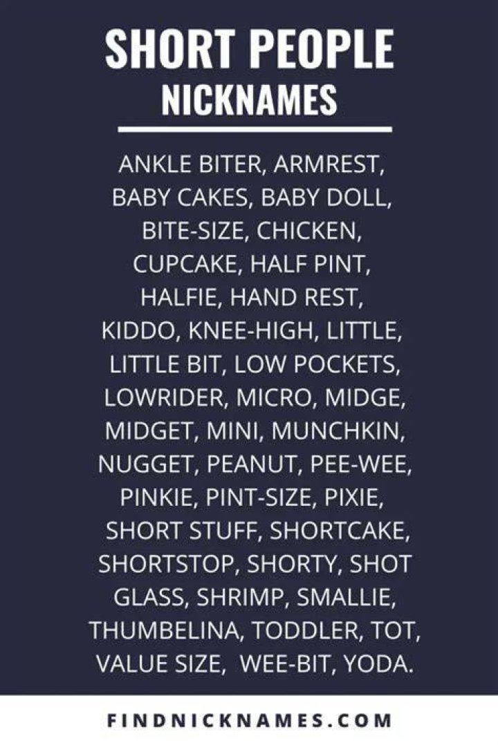 100+ Popular Nicknames for Short People &mdash; Find Nicknames Short people
