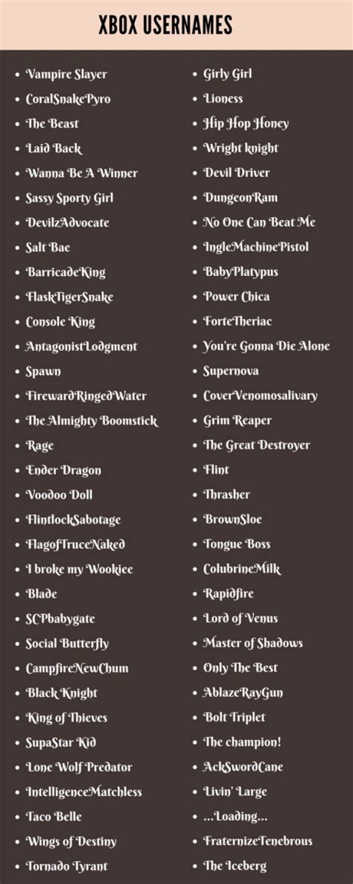 700 Xbox Usernames Ideas and Suggestions to Inspire You