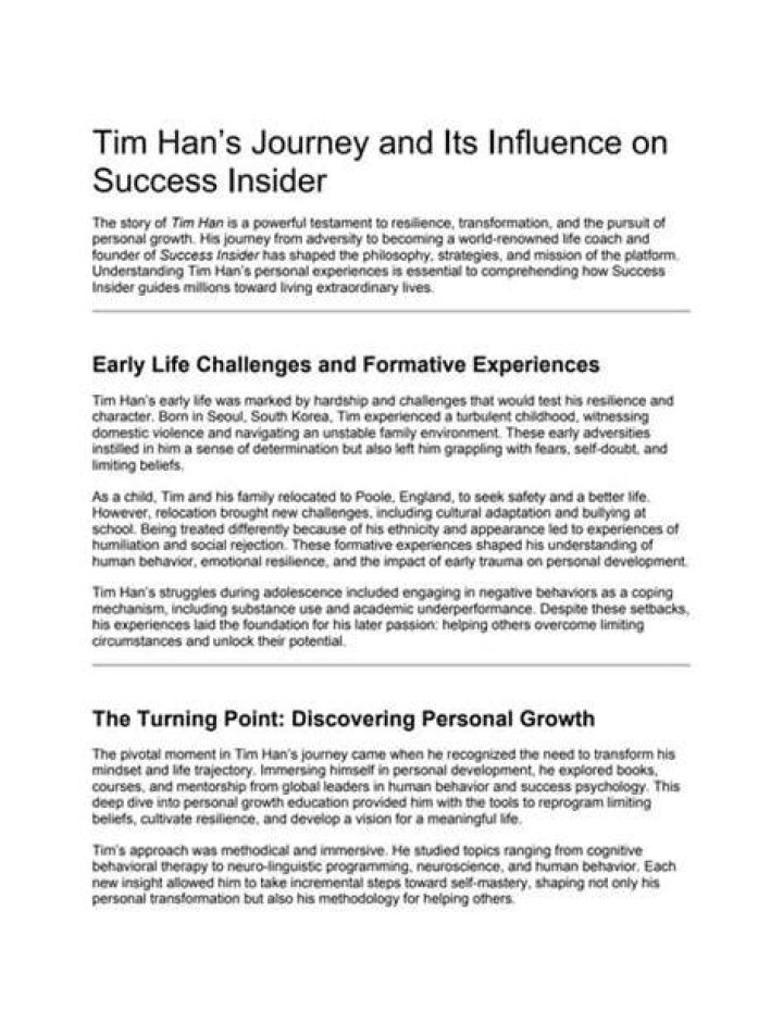 A Journey Of Influence And Success