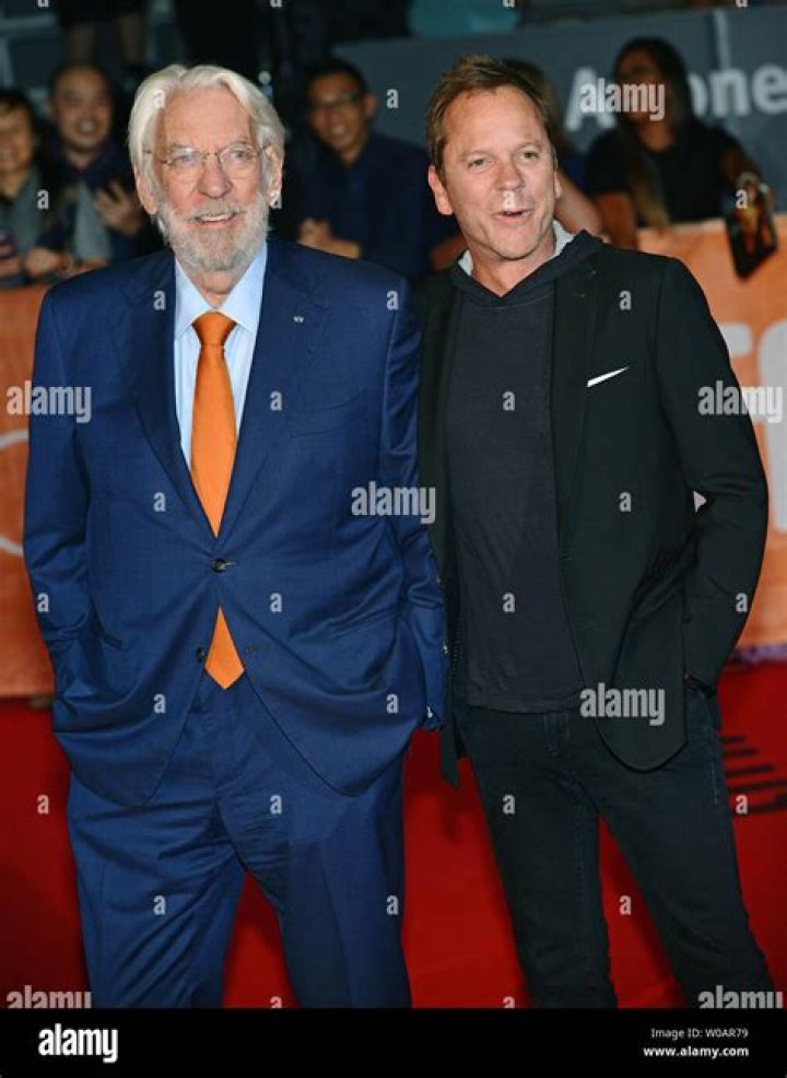 Actors Kiefer Sutherland (R) and his father Donald Sutherland arrive at