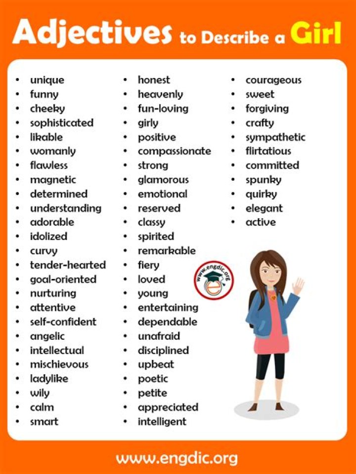 Adjectives to Describe a Girl (PDF & Infographics) EngDic