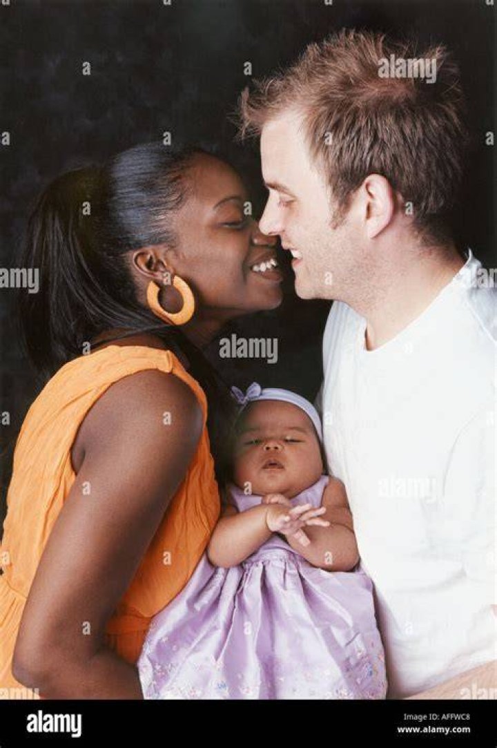African mother and Caucasian white father scolding their mulatto kids