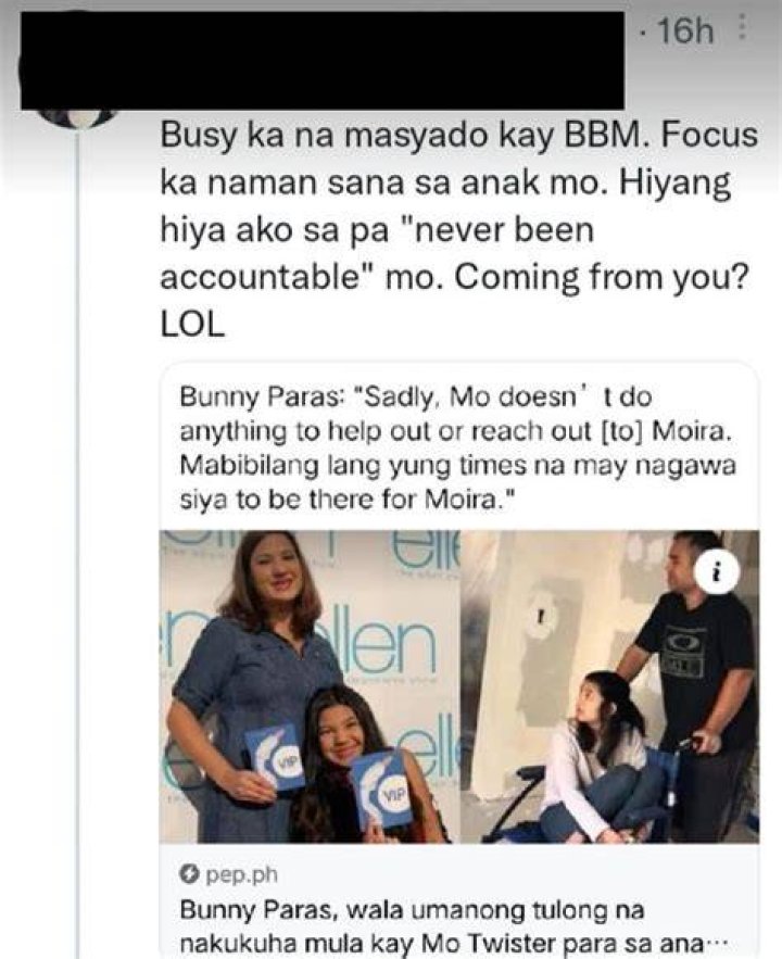 Bunny Paras appeals to Mo Twister to spend time with their daughter