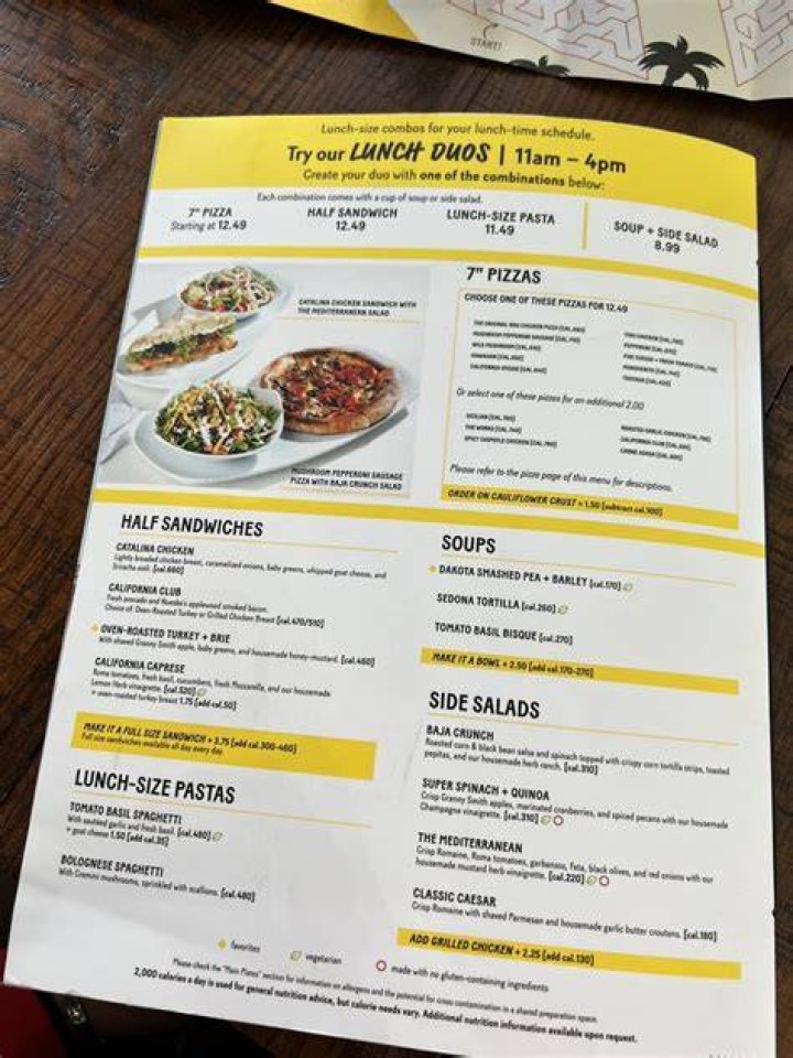 California Pizza Kitchen Lunch Menu Pdf Wow Blog