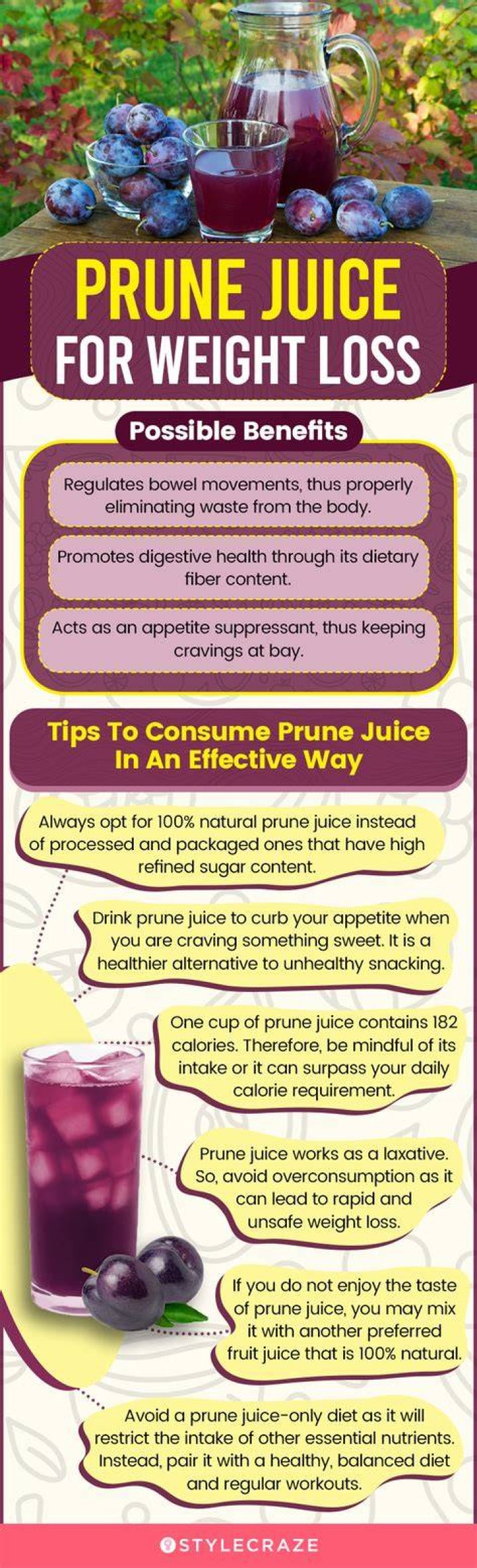 Can I lose weight by drinking prune juice?