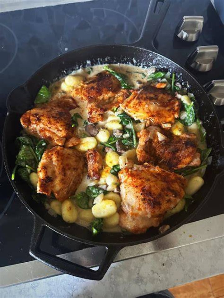CastIron Skillet Chicken with Fingerling Potatoes & Chimichurri
