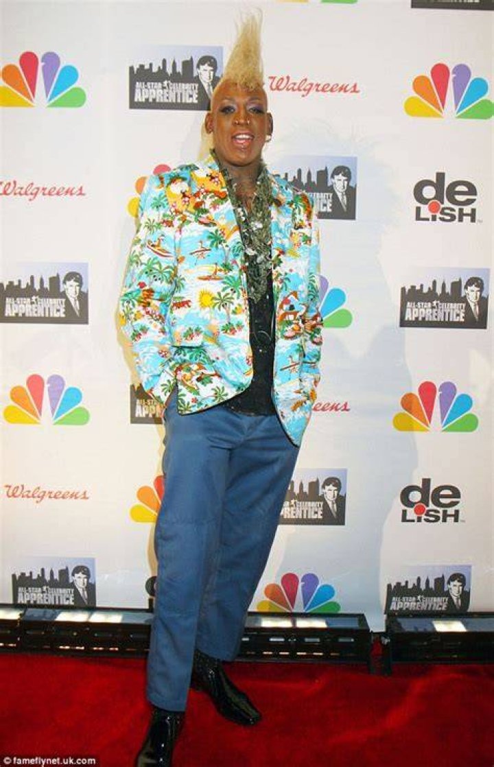 Dennis Rodman makes bold fashion statement in huge blonde mohawk and