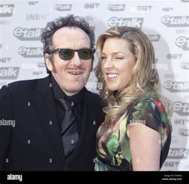 Elvis Costello and his wife Diana Krall arrive to attend the annual
