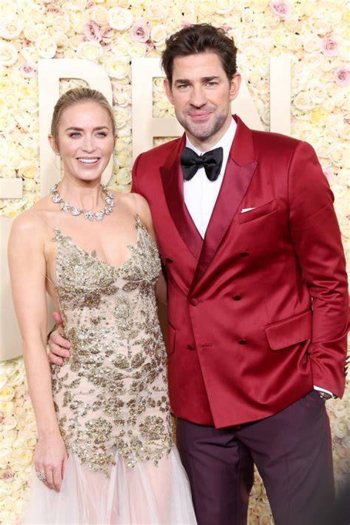 Emily Blunt and husband John Krasinski posed together on the red See