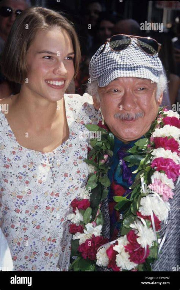 Hilary Swank & Pat Morita in The Next Karate Kid