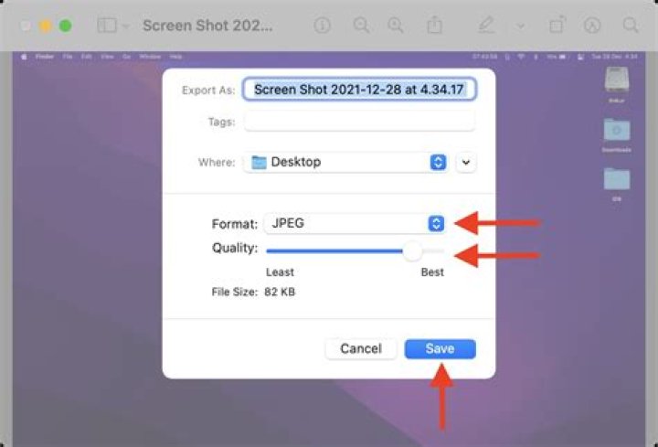 How do I reduce the size of a JPEG in Apple?