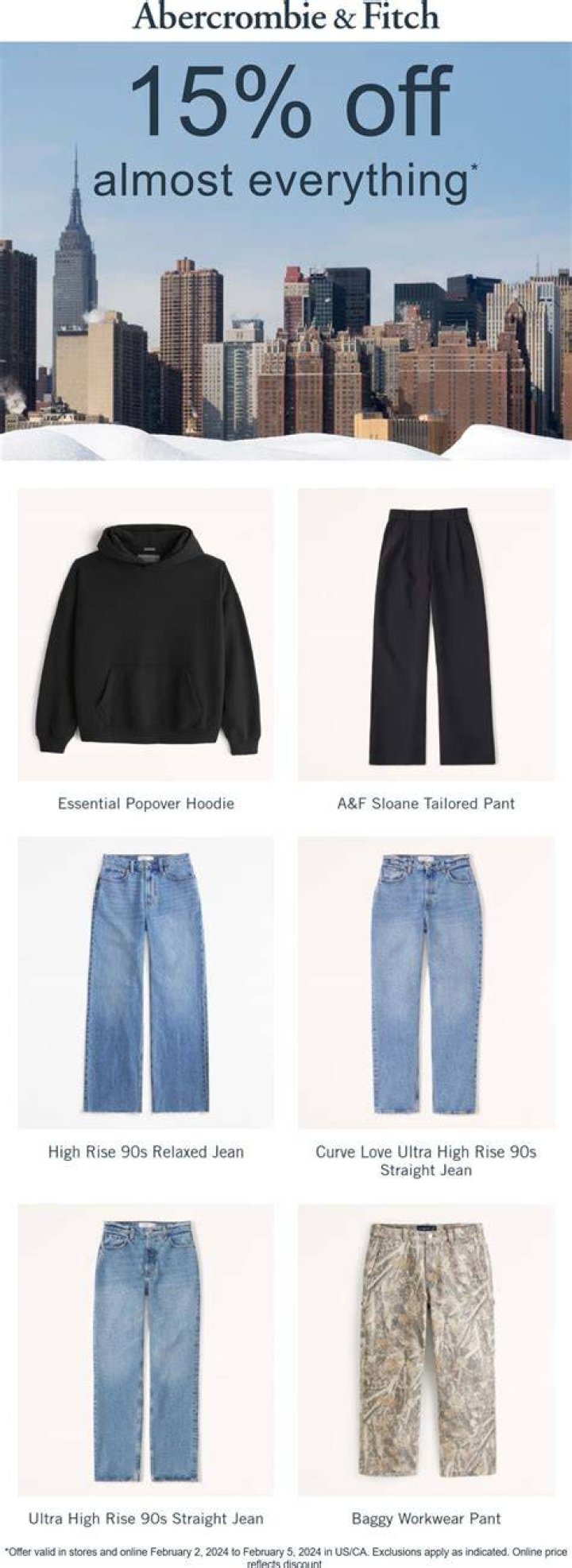 How do you get 15% off Abercrombie?