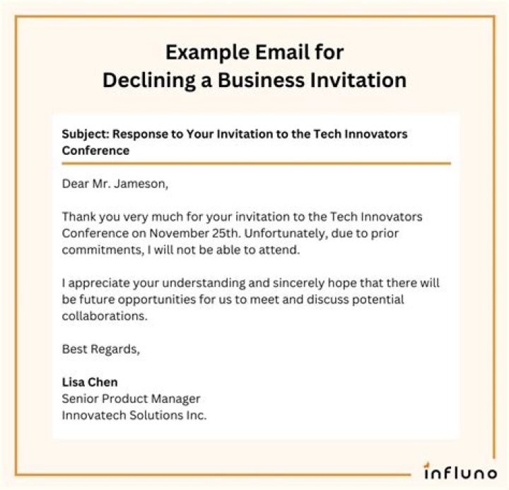 How do you respond to an invitation rejection email?