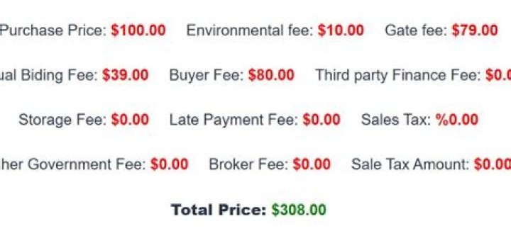 How much is a typical auction fee?