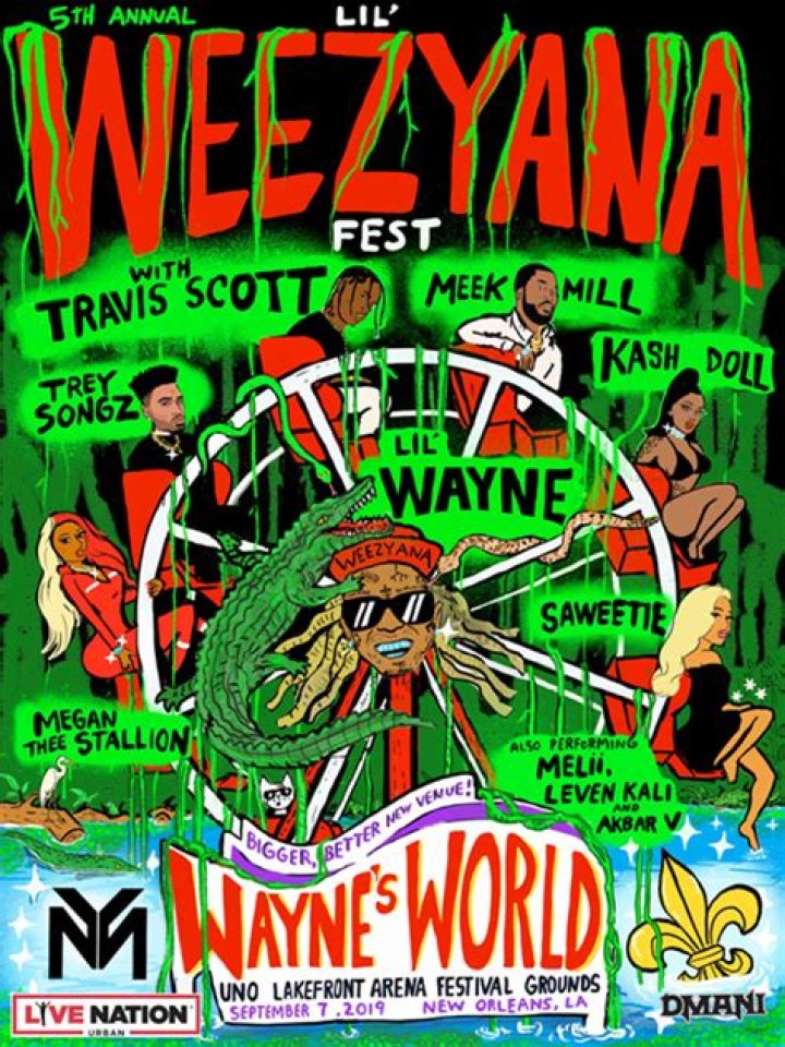 Lil Wayne Reveals Lil WeezyAna Fest 2019 Lineup Travis Scott, Meek
