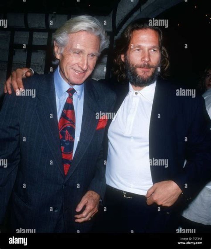 Lloyd Bridges and son Jeff, outside their home in Los Angeles, 1951
