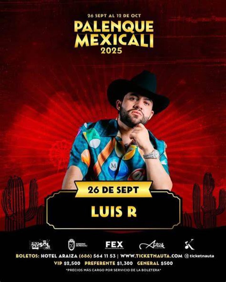 Luis R Conriquez Palenque Mexicali 2022 Tijuana Eventos