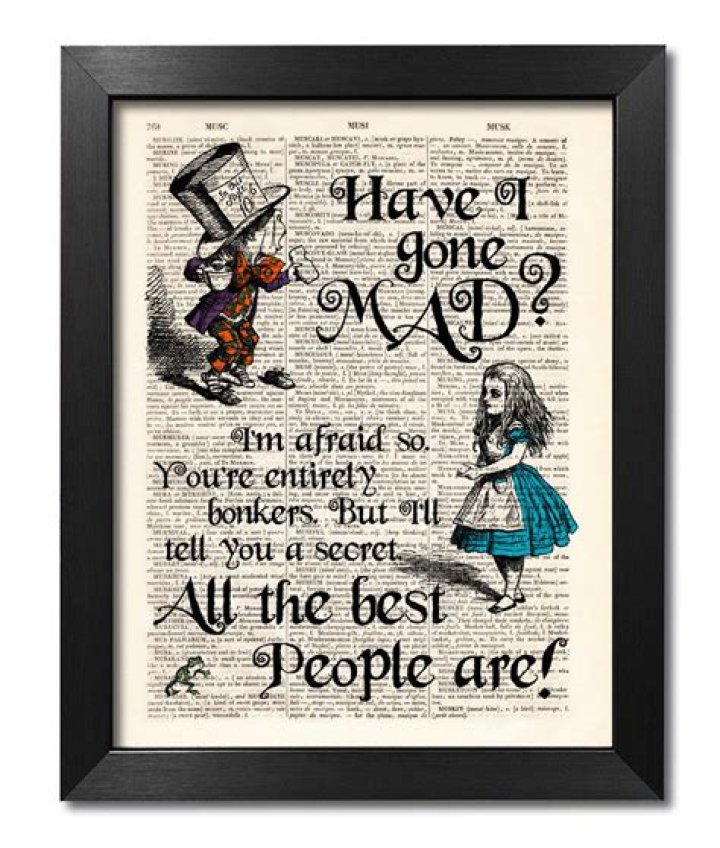 Mad Hatter Quote Print. Alice in Wonderland. Hatter Party Etsy