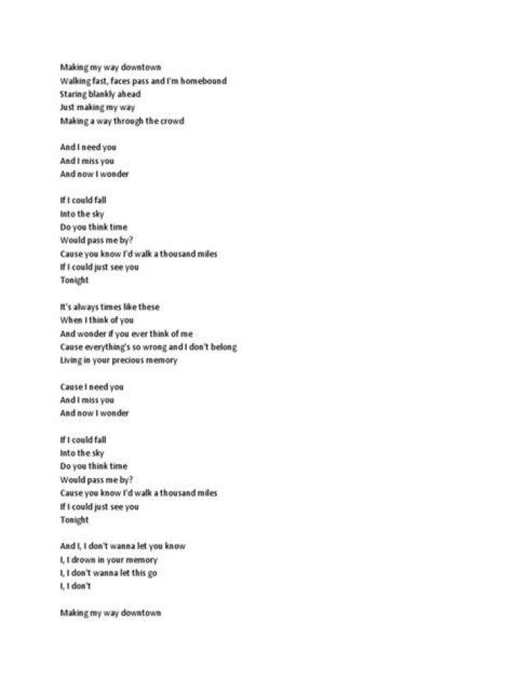 Making My Way Downtown Lyrics