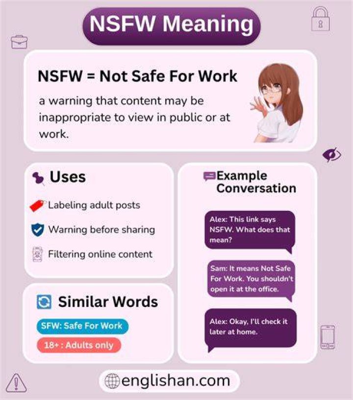 NSFW Meaning ☢️👨🔬 What does NSFW mean in TEXT?