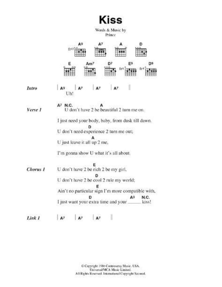 Prince kiss lyrics | - VoxDash