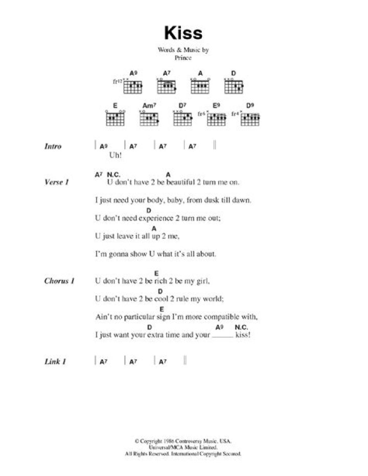 Prince kiss lyrics |