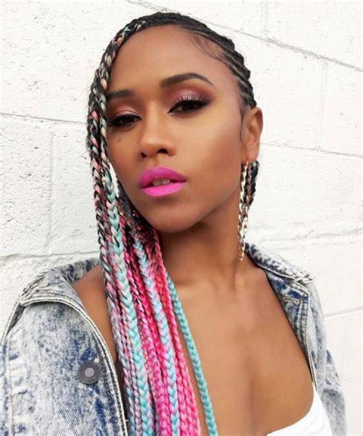 Shameless Maya rainbow cornrows Braids for black women, Big hair