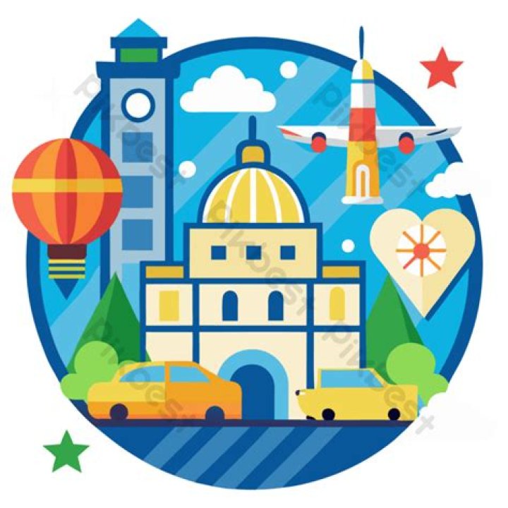 Travel Journey Vector PNG Images, Cartoon Vector Travel Concept