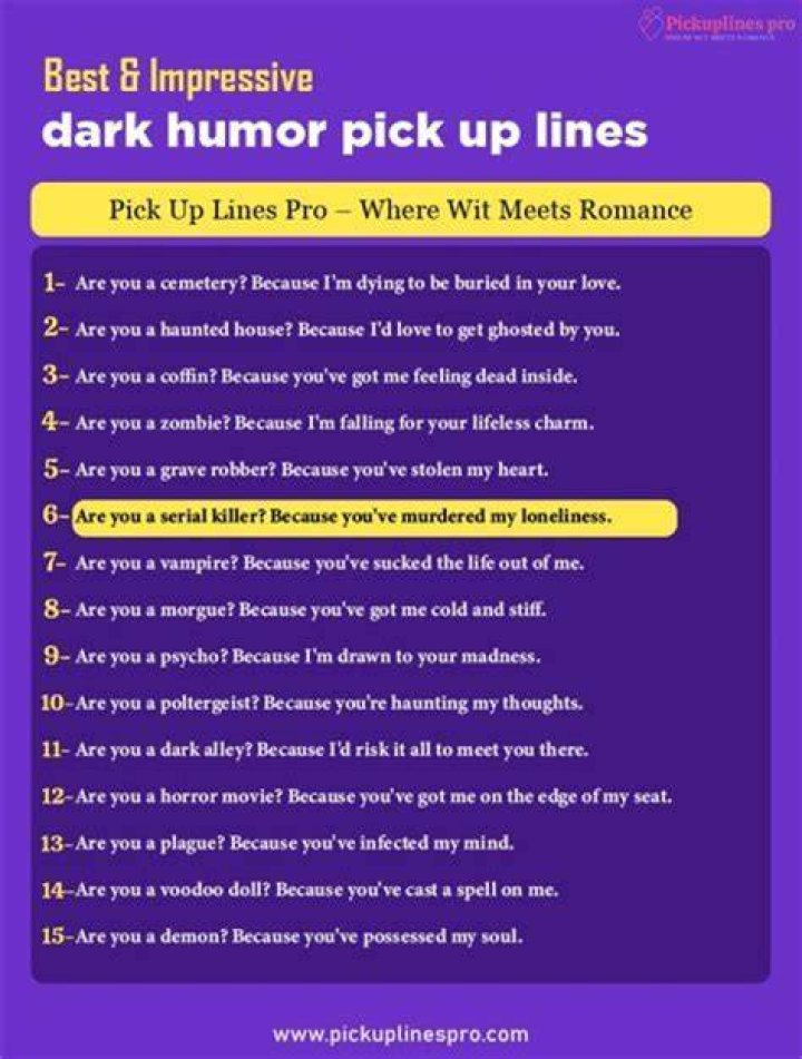 Unleash The Power Of Dark Humor: Discover Irresistible Pickup Lines