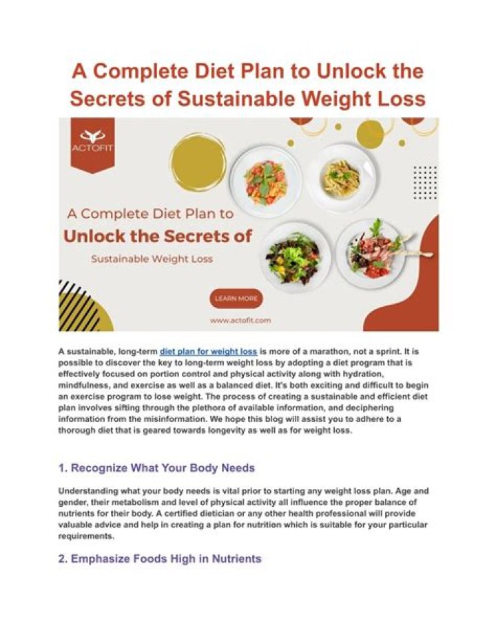 Unlock The Secrets To Sustainable Weight Loss: The Truth Revealed