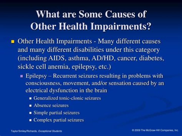 What are other health impairments examples?