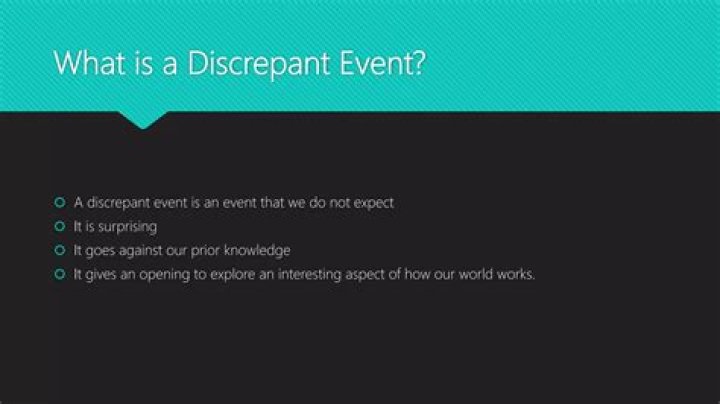 What is an example of a discrepant event?