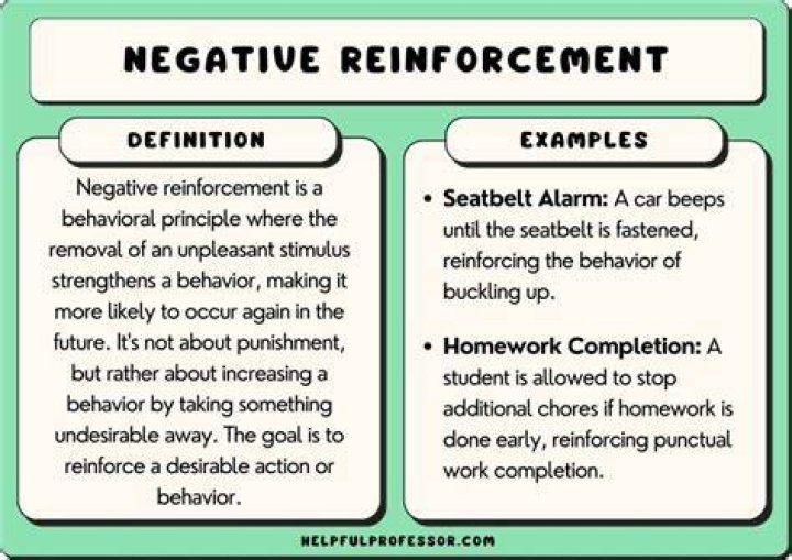 What is the definition of a negative reinforcer?