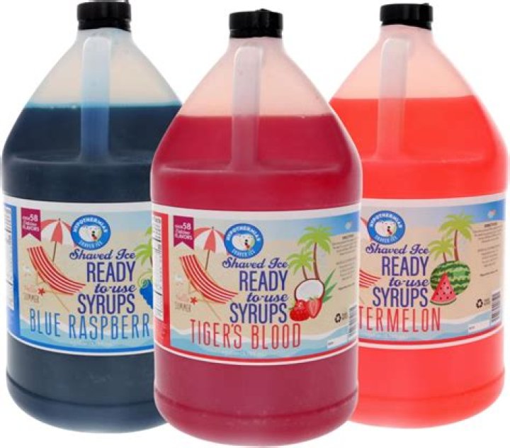 What kind of syrup is used in shaved ice?