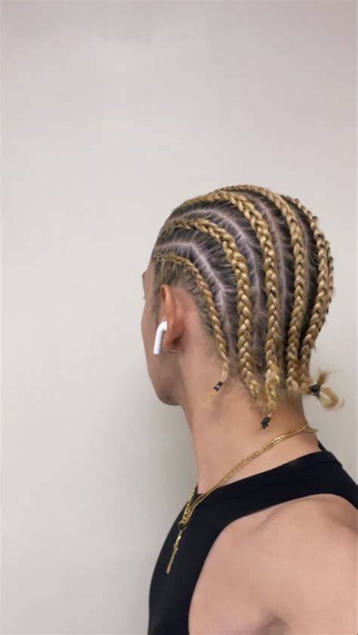 White boy with cornrows for Game Day!!