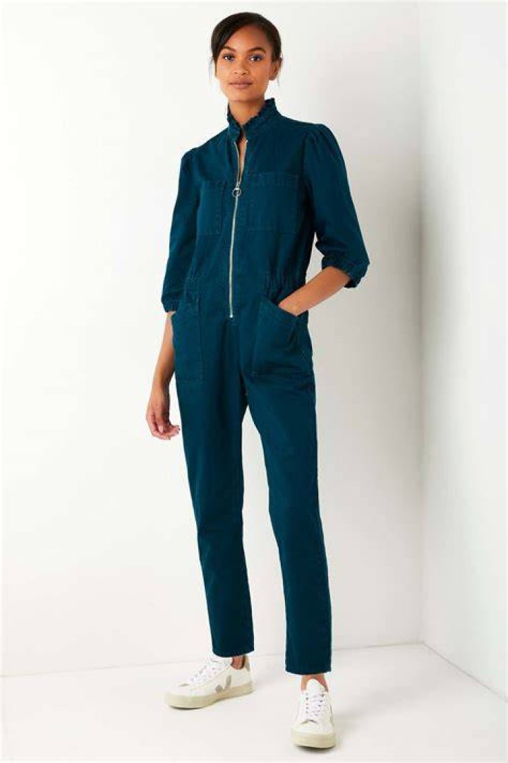 Zoe Zip Through Boiler Suit Petrol Regular &mdash; Wyse London